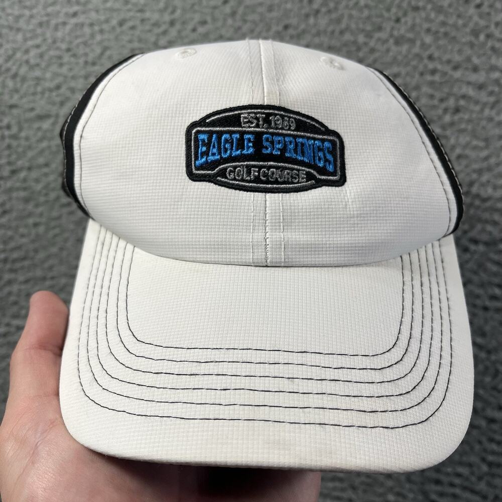 Imperial Eagle Springs Golf Course Hat Cap White Black Performance L12003 Mens